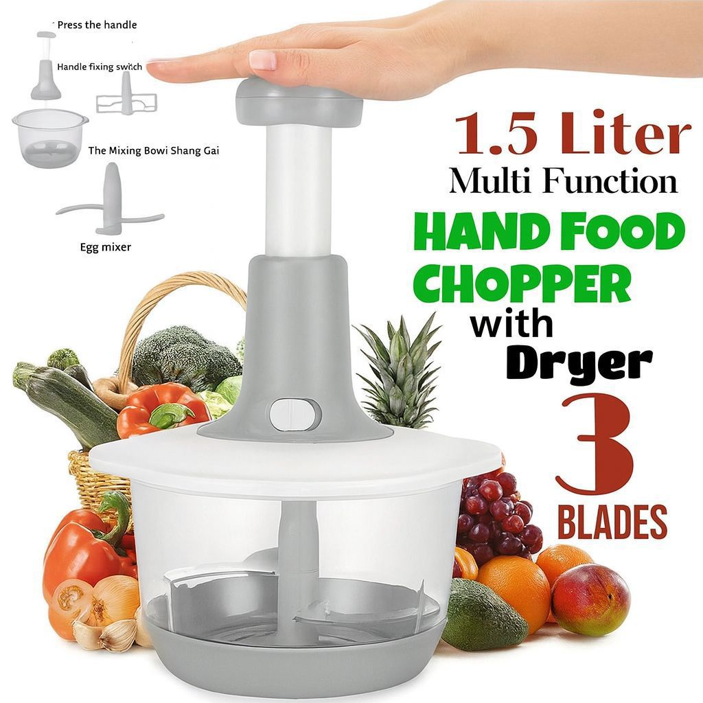 Blade push vegetable chopper with lock & Beater